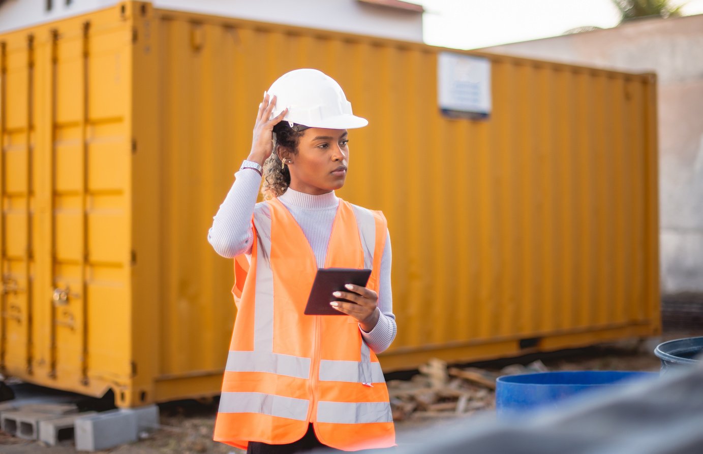 woman engineer supervising construction work